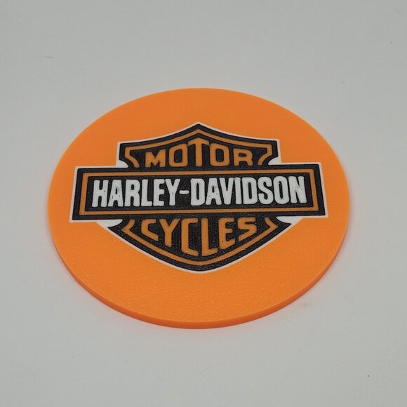Harley Davidson Motorcycles Coasters (Set of 4) - 3D Printed - Orange - Picture 3 of 3